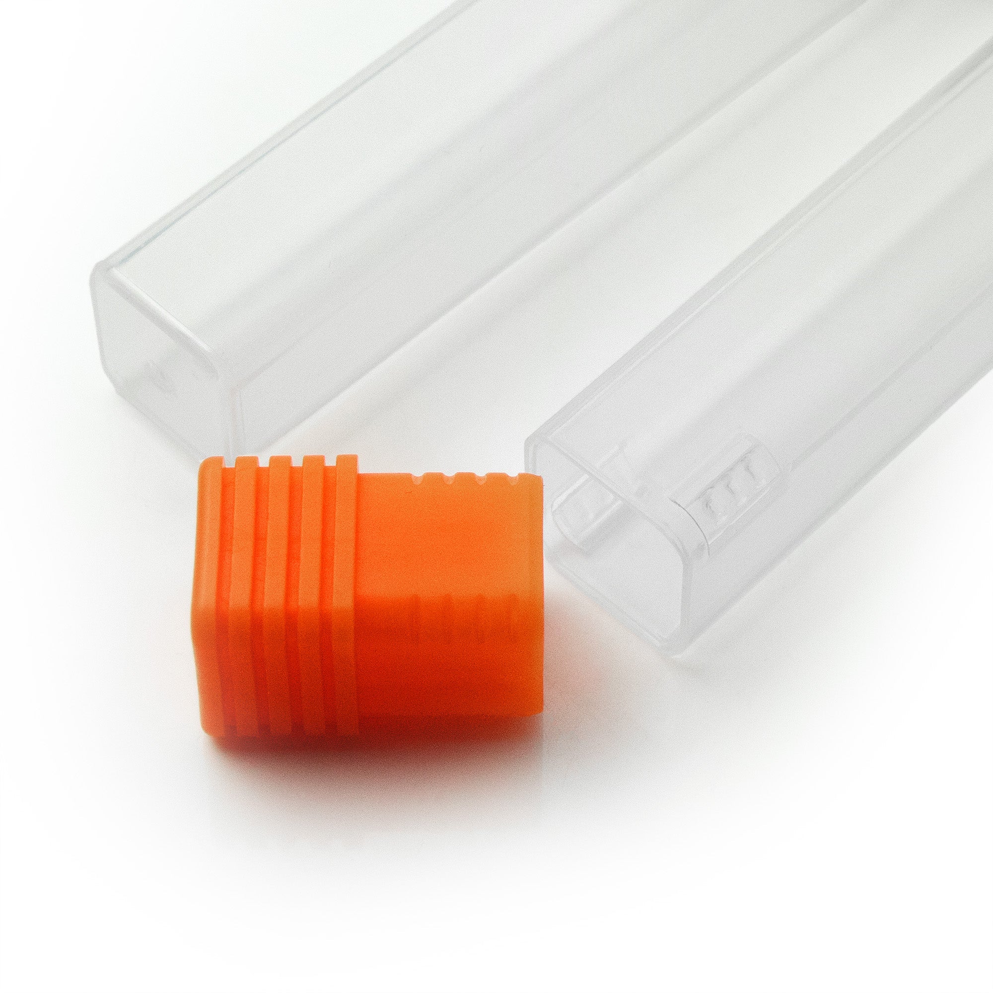 Compact Orange Cap Clear Square Bottle/ Container for Watch tools or Components, Set of Two Strapcode watch bands