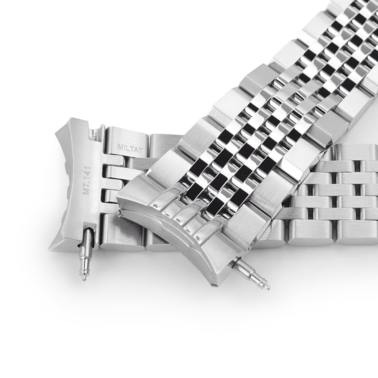 20mm Asteroid Watch Band for Seiko Alpinist SARB017, 316L Stainless Steel Brushed and Polished V-Clasp Strapcode Watch Bands