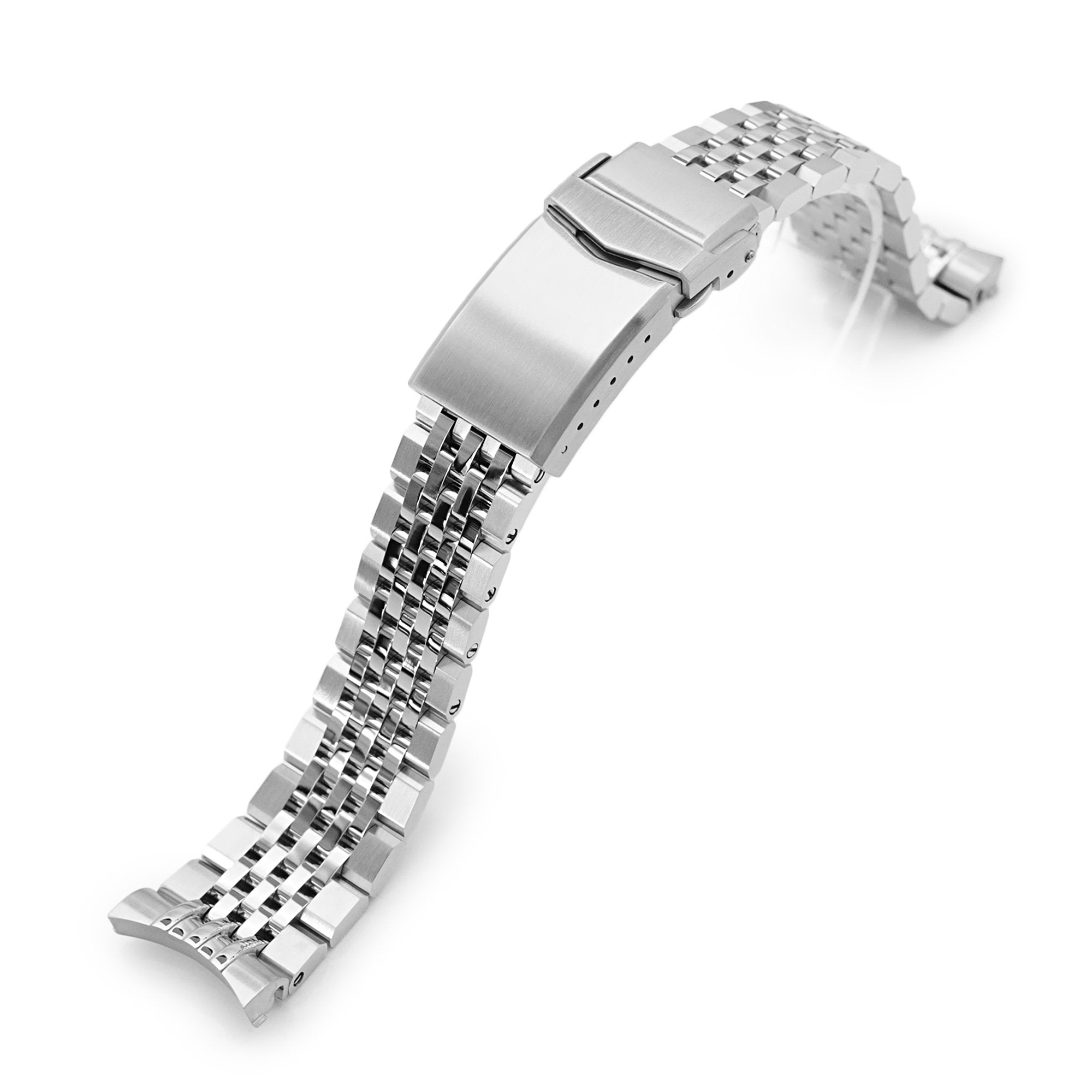 20mm Asteroid Watch Band for Omega Seamaster 41mm, 316L Stainless Steel Brushed and Polished V-Clasp Strapcode Watch Bands