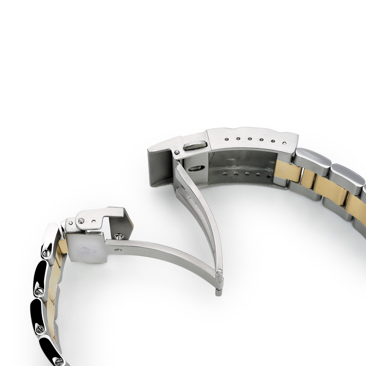 Bracelet Super-O Boyer 20mm compatible avec Seiko Alpinist SARB017, fermoir SUB solide bicolore IP or