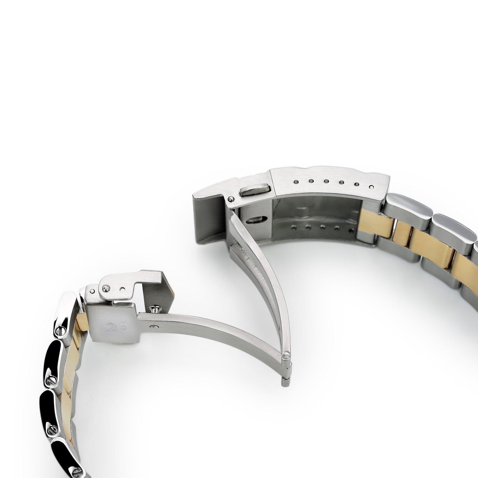 Bracelet Super-O Boyer 20mm compatible avec Seiko Alpinist SARB017, fermoir SUB solide bicolore IP or