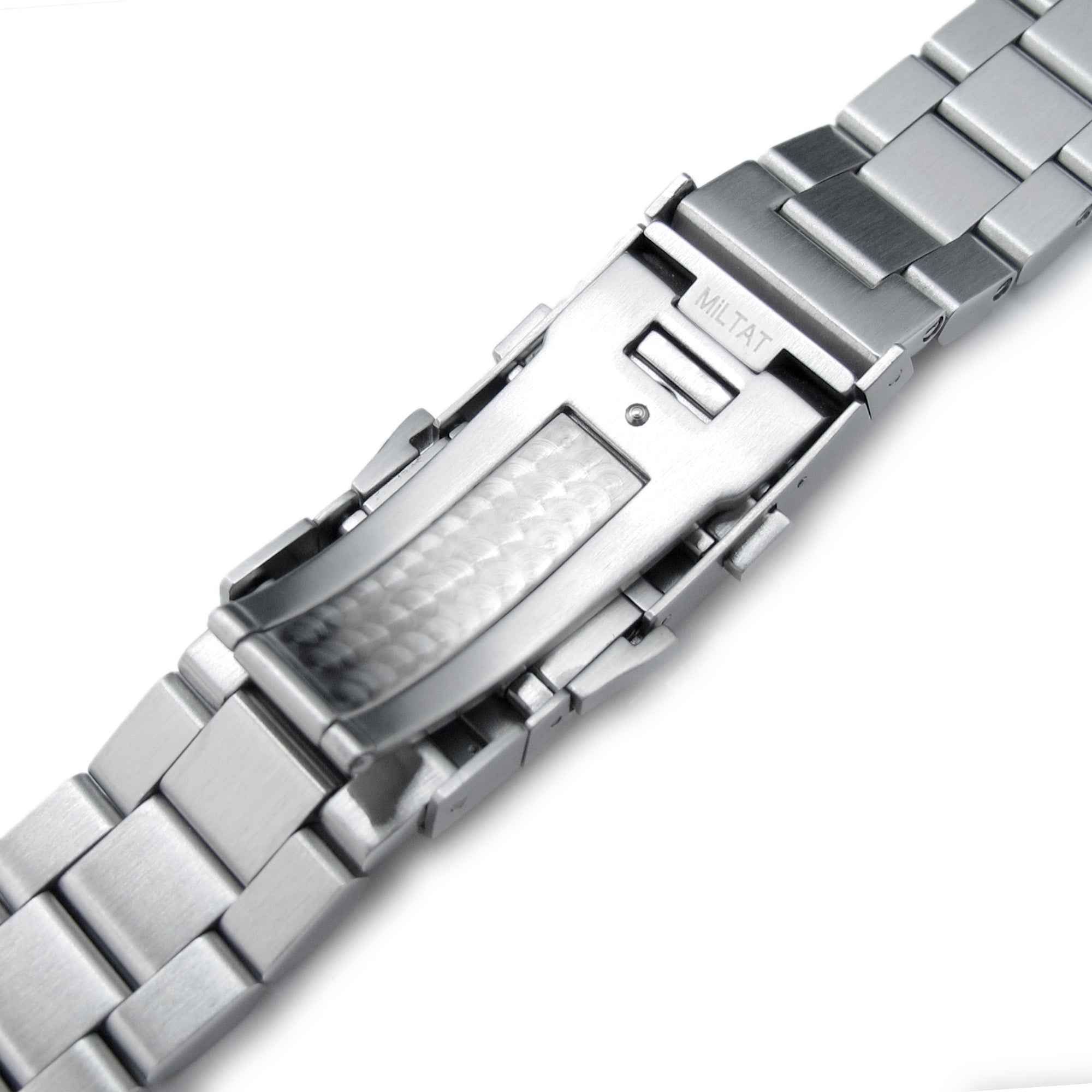 20mm Hexad 316L Stainless Steel Watch Band Straight Lug Wetsuit Ratchet Buckle Brushed Strapcode Watch Bands