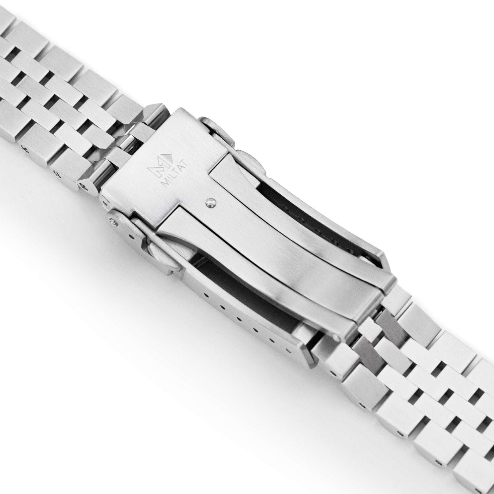 20mm Super-J Louis JUB Watch Band Straight End, 316L Stainless Steel V-Clasp Brushed