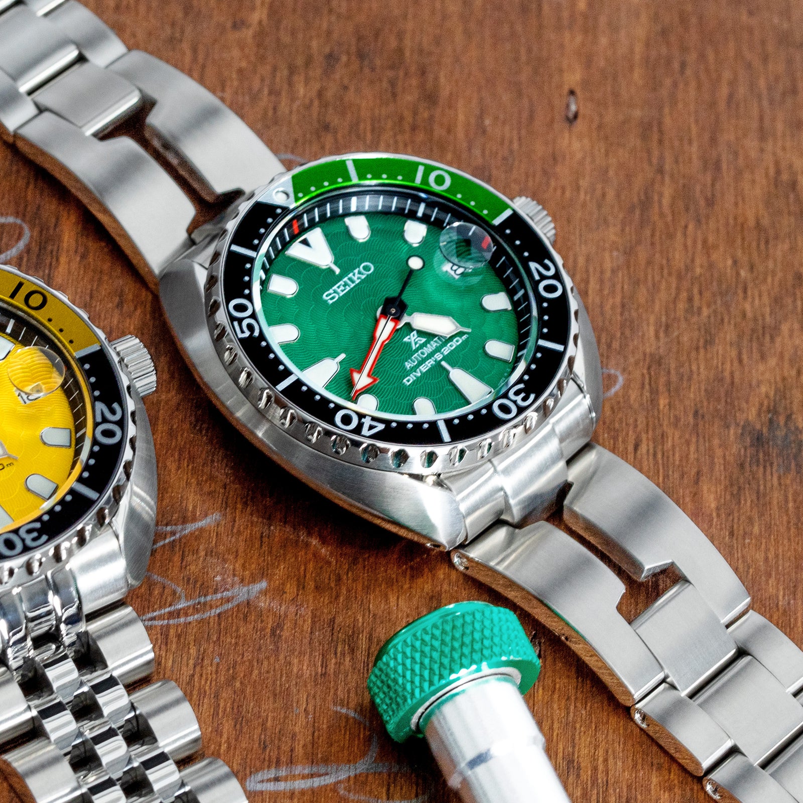 Bracelet montre lame rasoir rétro 20mm pour Seiko Mini Turtles SRPC35 SBDY109 SBDY085, acier inoxydable brossé, fermoir V Diver