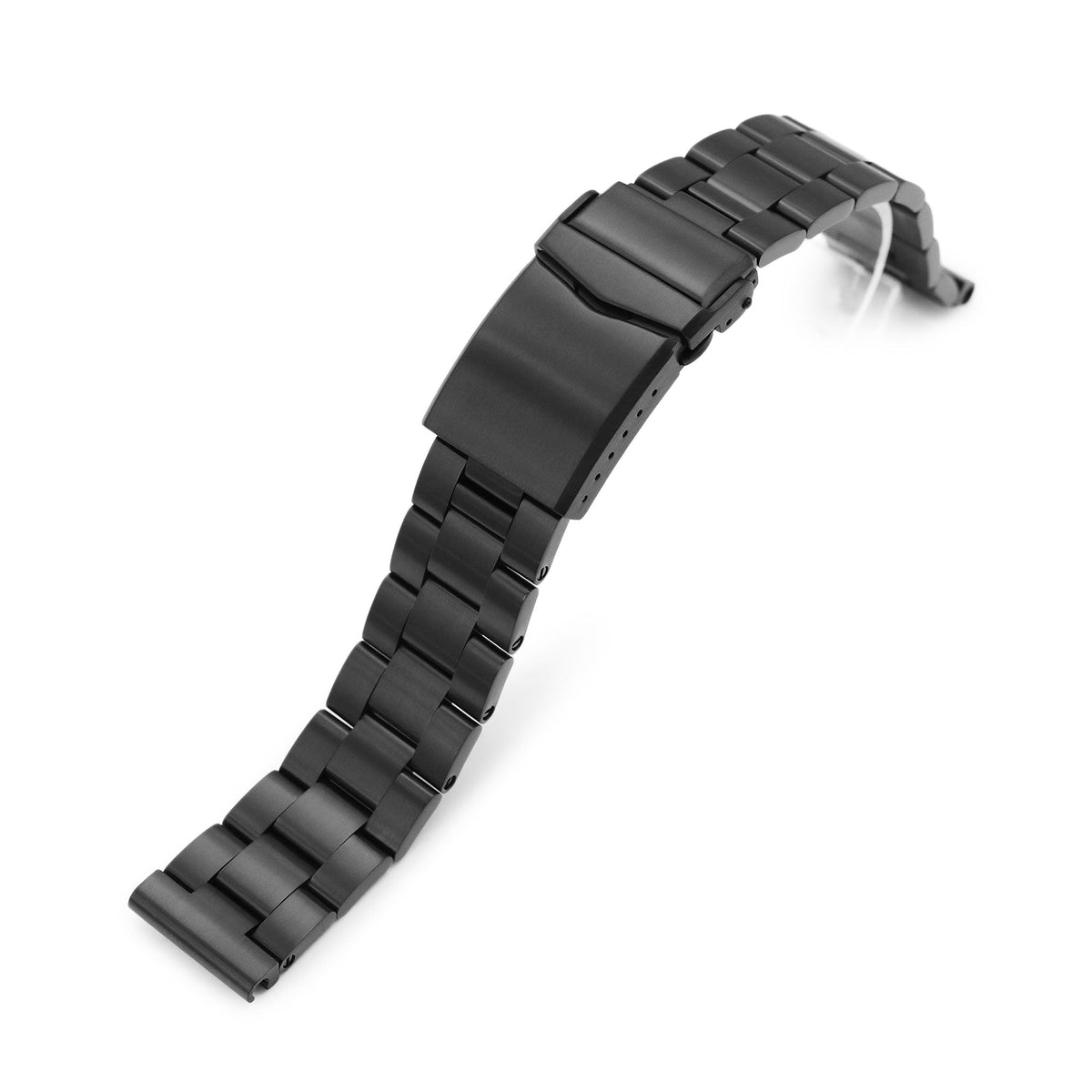 19mm, 20mm or 21mm Super-O Boyer Watch Band Straight End, 316L Stainless Steel Diamond-like Carbon (DLC coating) V-Clasp Strapcode Watch Bands