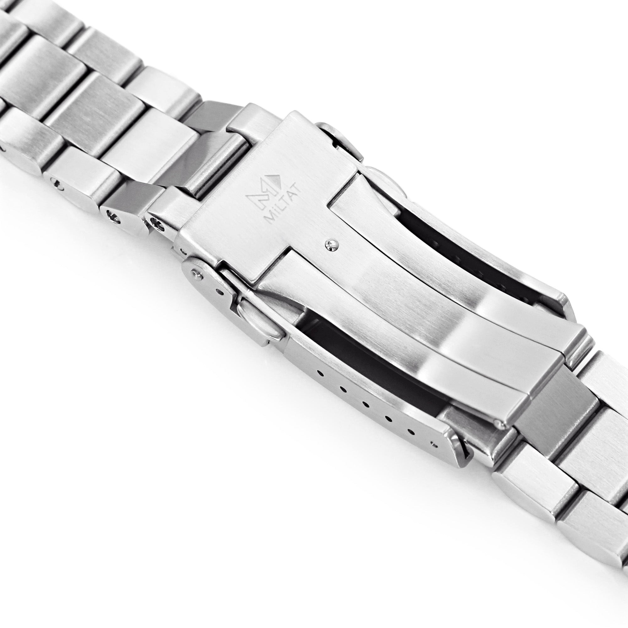 22mm Endmill Watch Band compatible with Orient Mako II & Ray II, 316L Stainless Steel V-Clasp Brushed