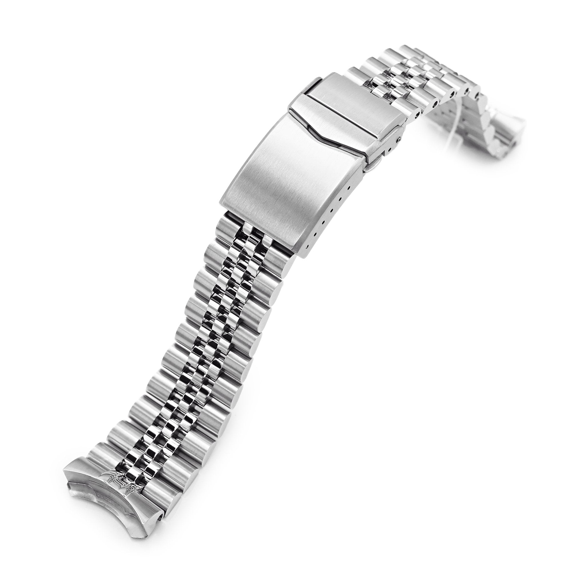 22mm Super-J Louis Watch Band for Seiko GMT SSK001, 316L Stainless Steel Brushed V-Clasp Strapcode Watch Bands