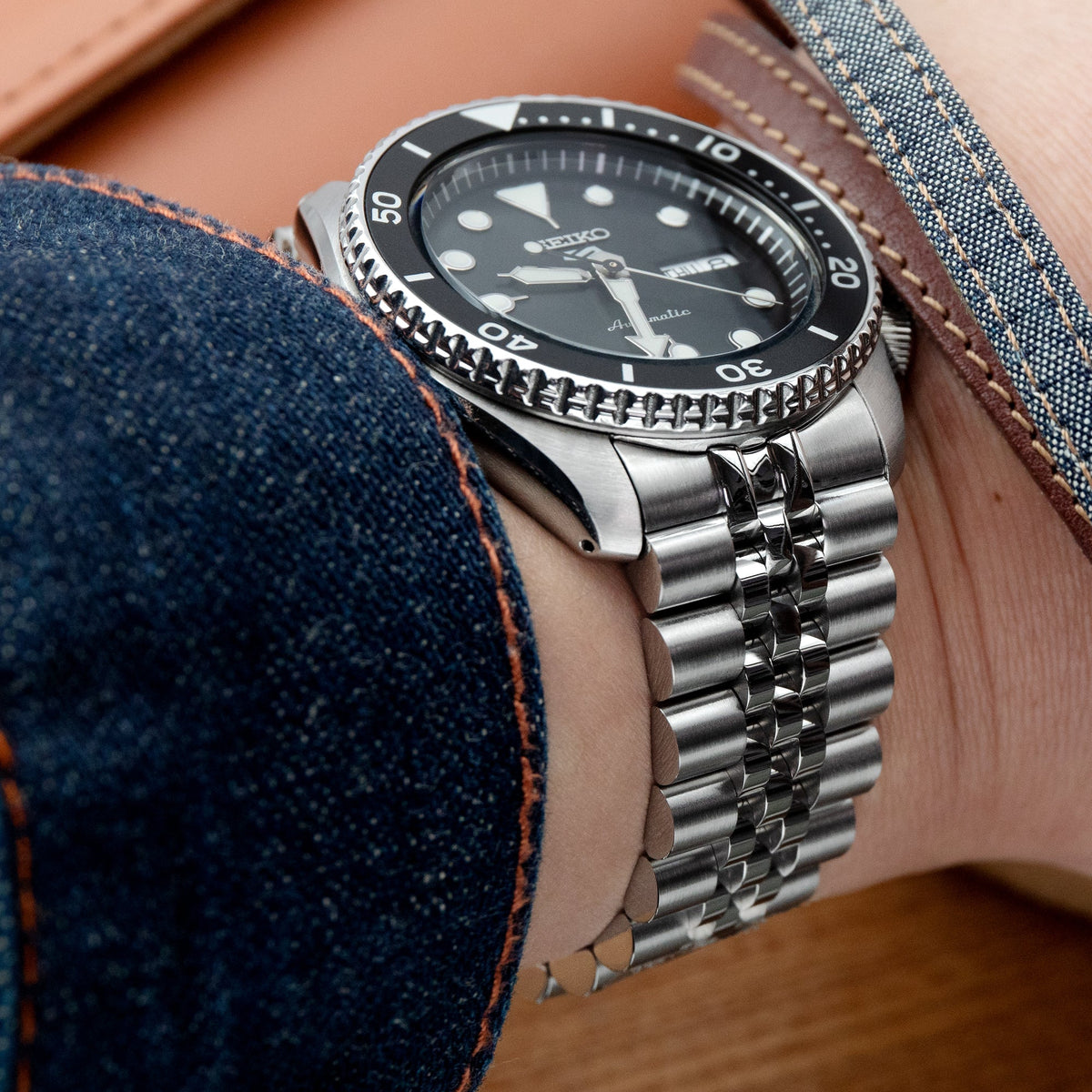 Seiko 5 Sports  SRPD55K1/ SBSA005 Black Sports Style new Cal. 4R36 Strapcode Watch Bands