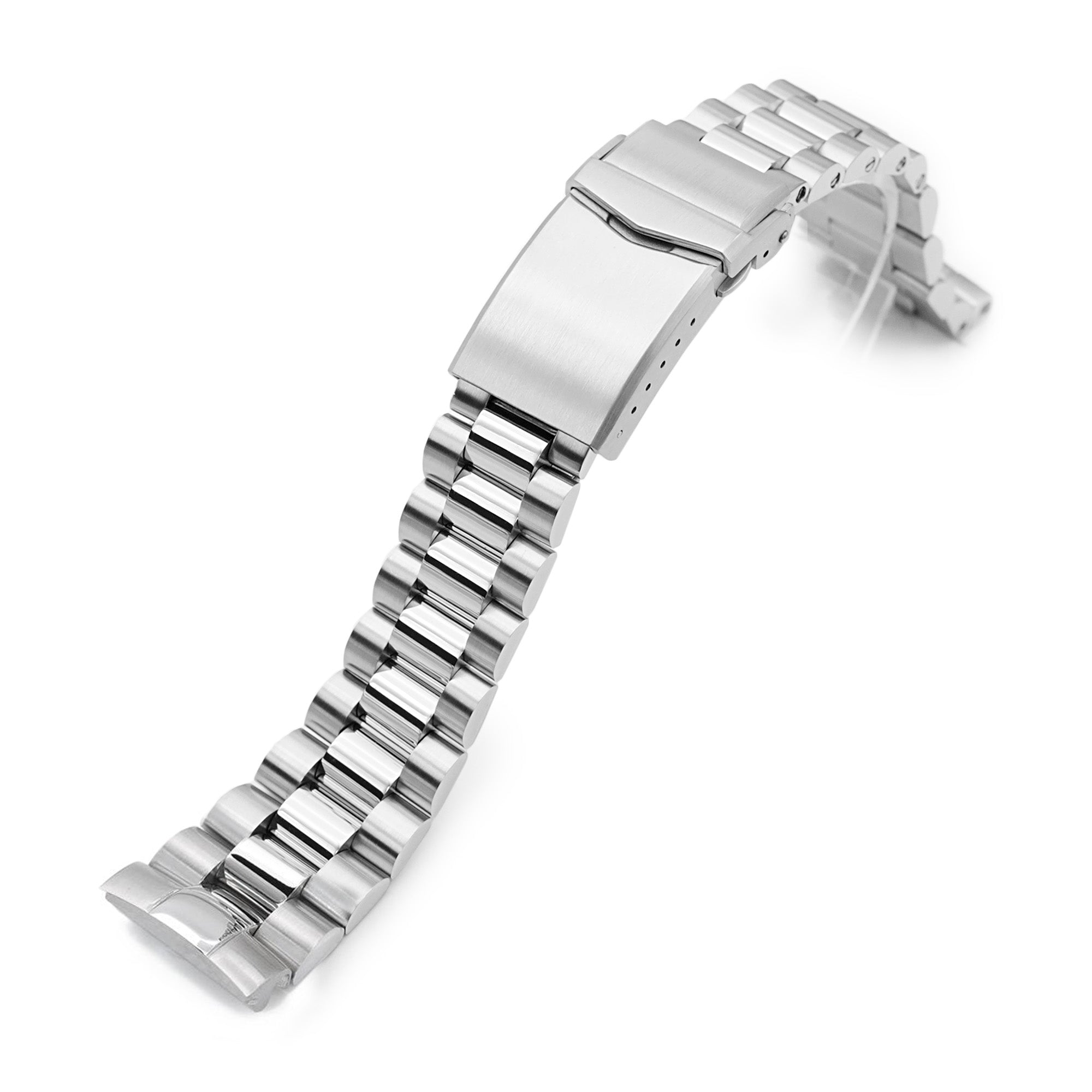 22mm Endmill Watch Band for Seiko new Turtles SRP777, 316L Stainless Steel Brushed and Polished V-Clasp Strapcode Watch Bands