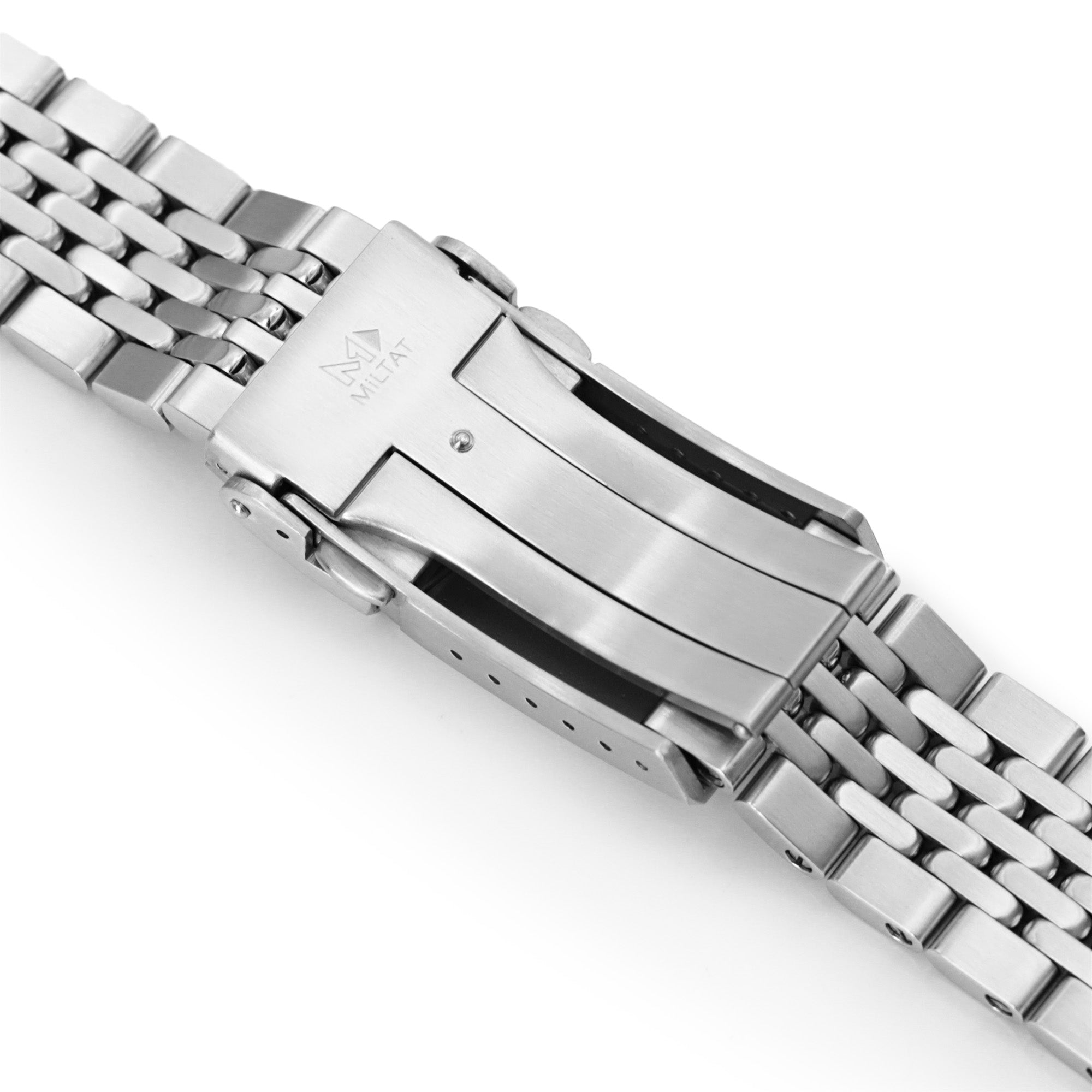 22mm Goma BOR Watch Band compatible with Seiko SKX007, 316L Stainless Steel Brushed and Polished V-Clasp