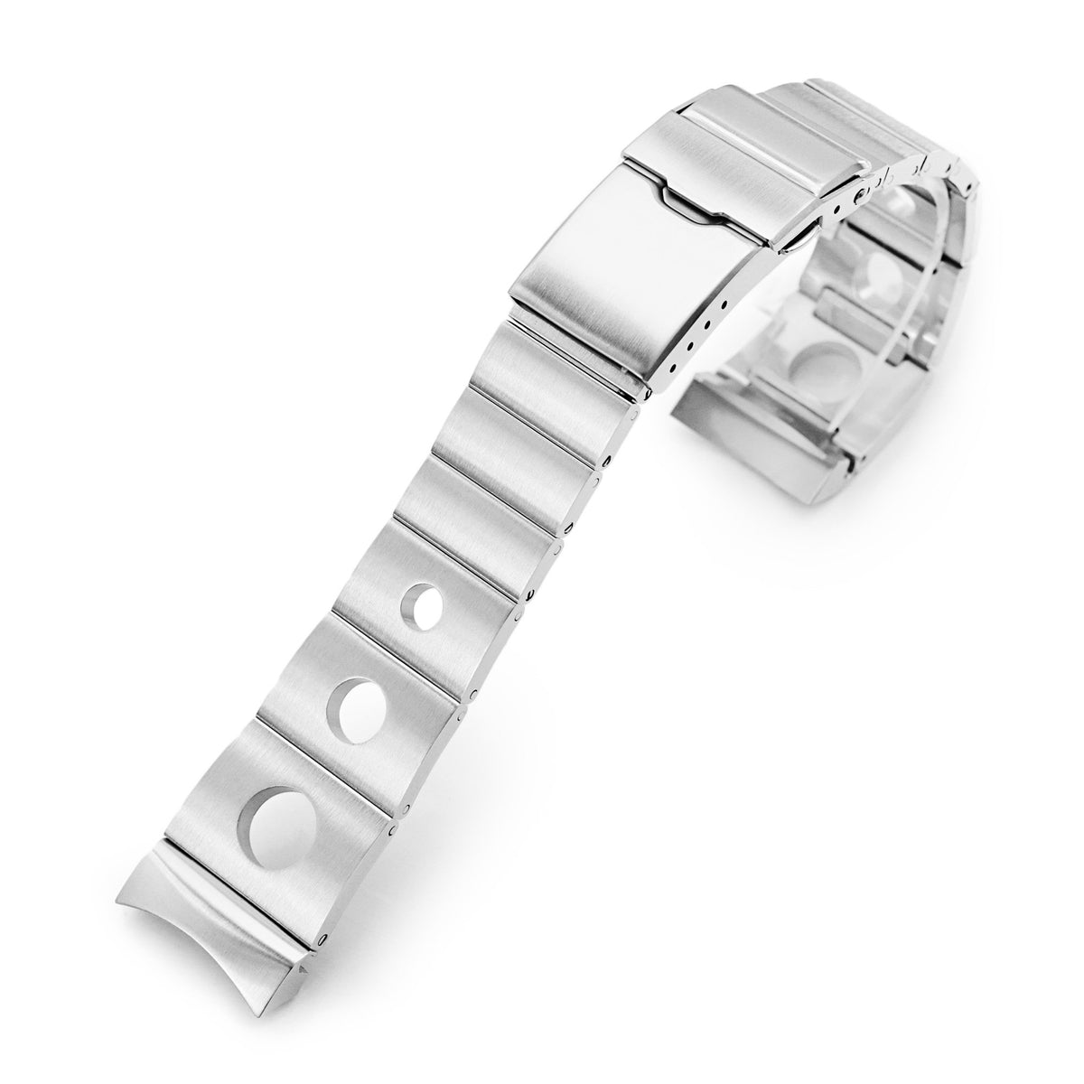 22mm Rollball version II Watch Band for Orient Kamasu, 316L Stainless Steel Brushed Baton Diver Clasp Strapcode Watch Bands