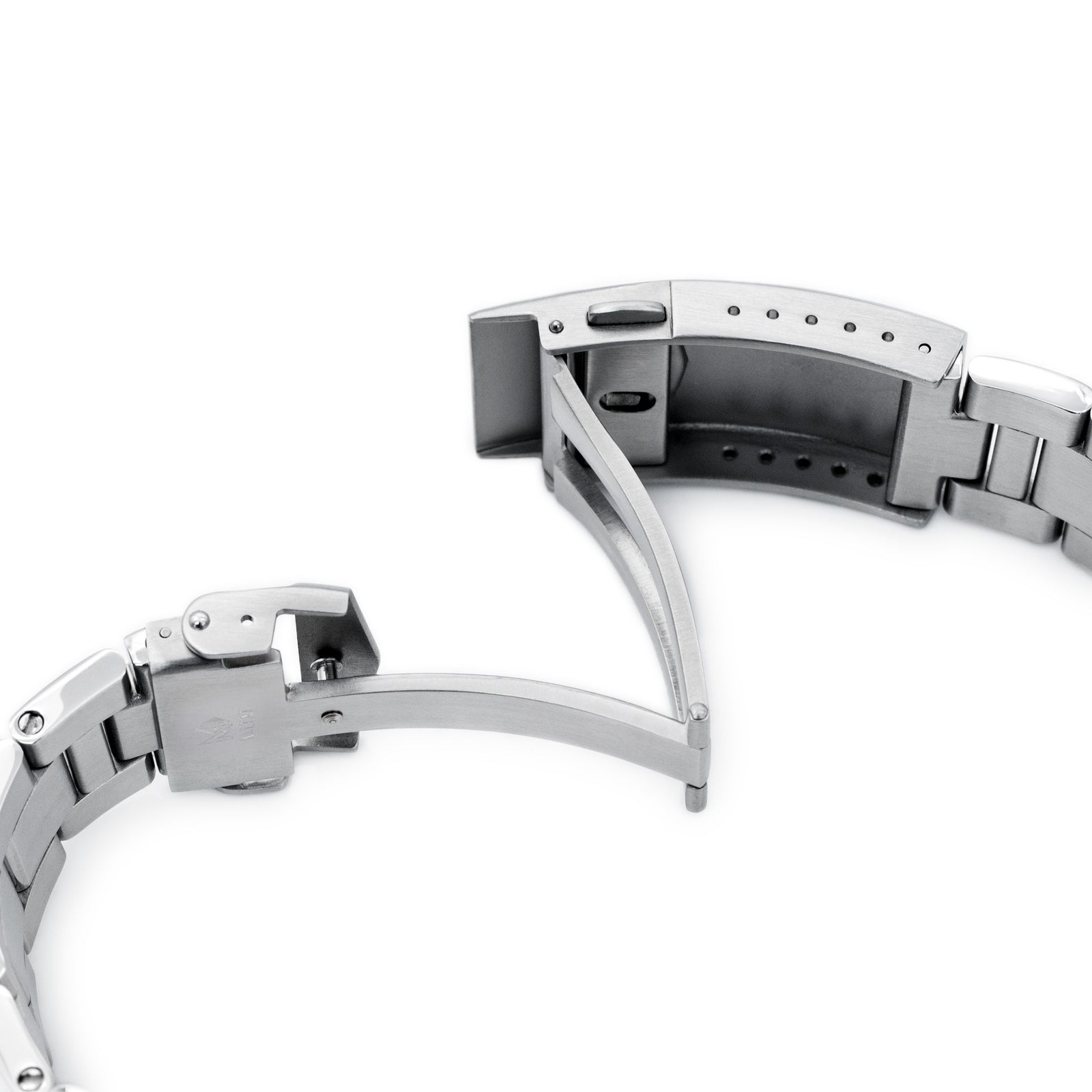 Banda de reloj Boyer de 22 mm compatible con Seiko 6309-7040 y 6306-7001, 316L de acero inoxidable cepillado en V cepillado en V