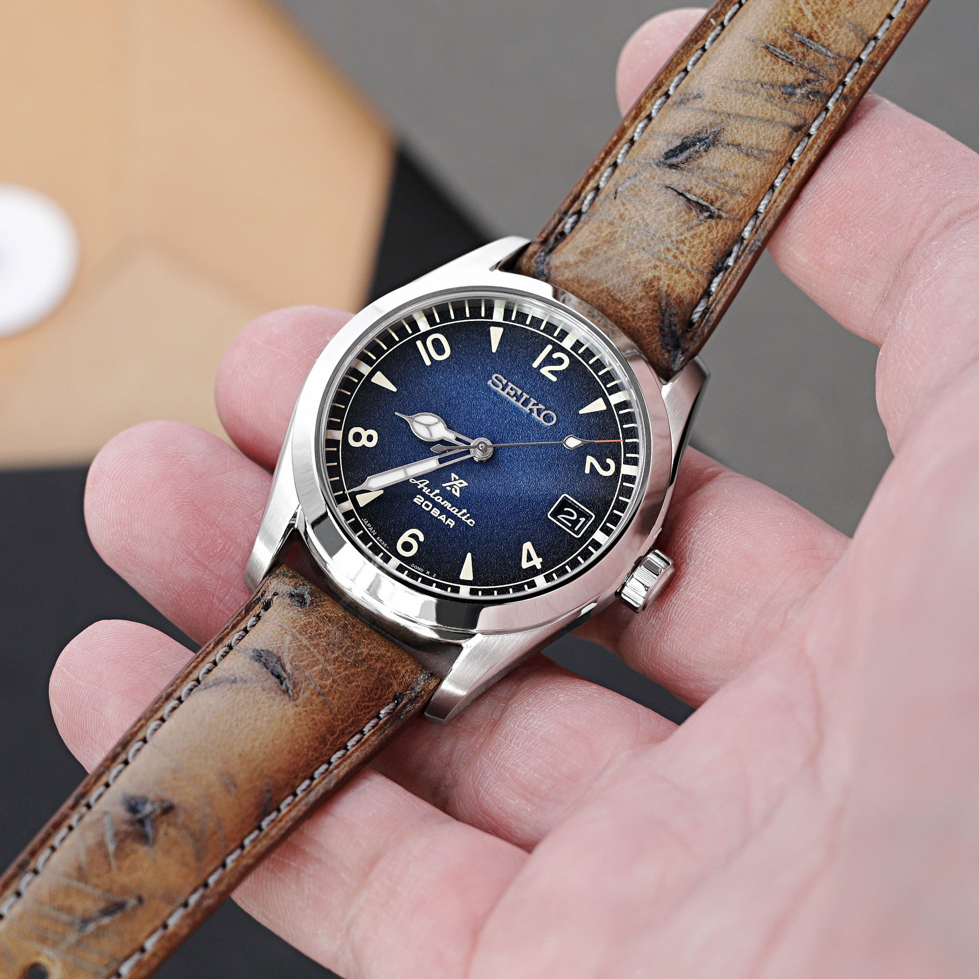 Seiko Prospex Baby Alpinist Blue SPB157 38mm Strapcode Watch Bands