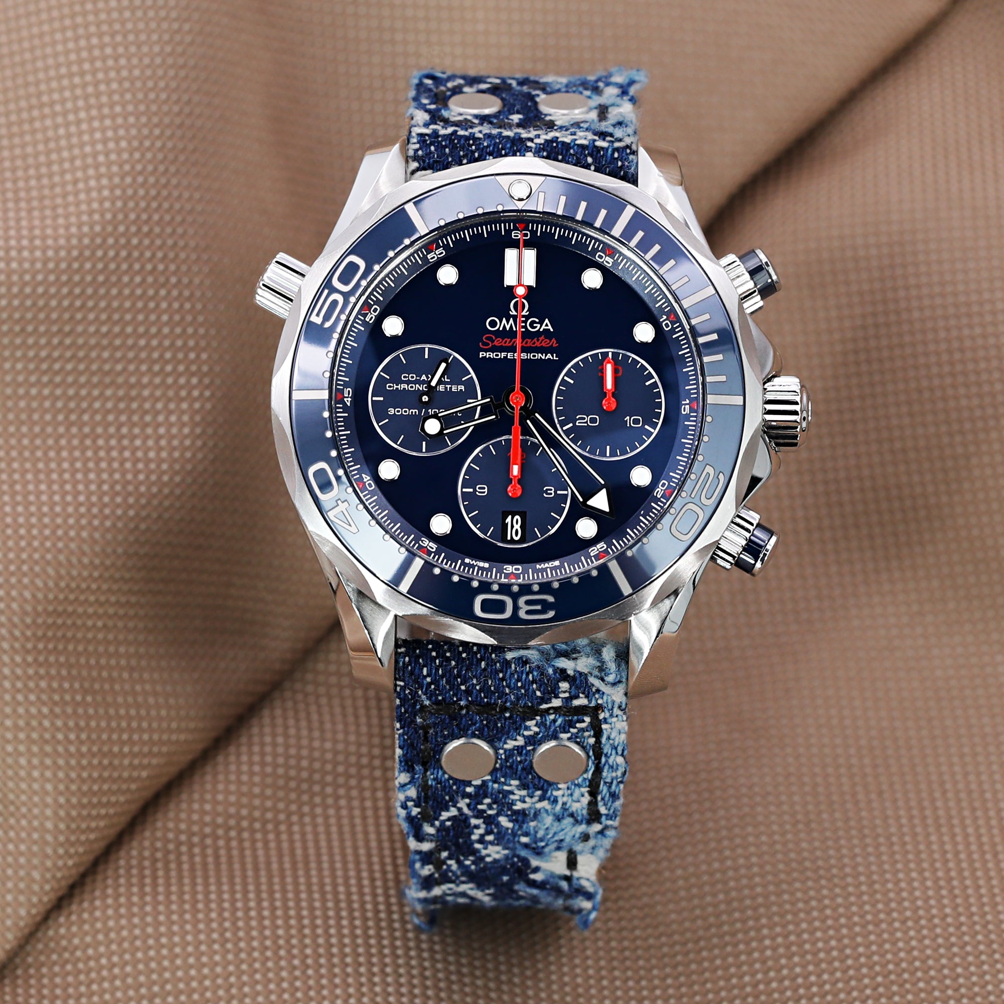 Omega Seamaster Diver 300M Co??©xial Chronograph 44 mm 21230445003001 Strapcode Watch Bands