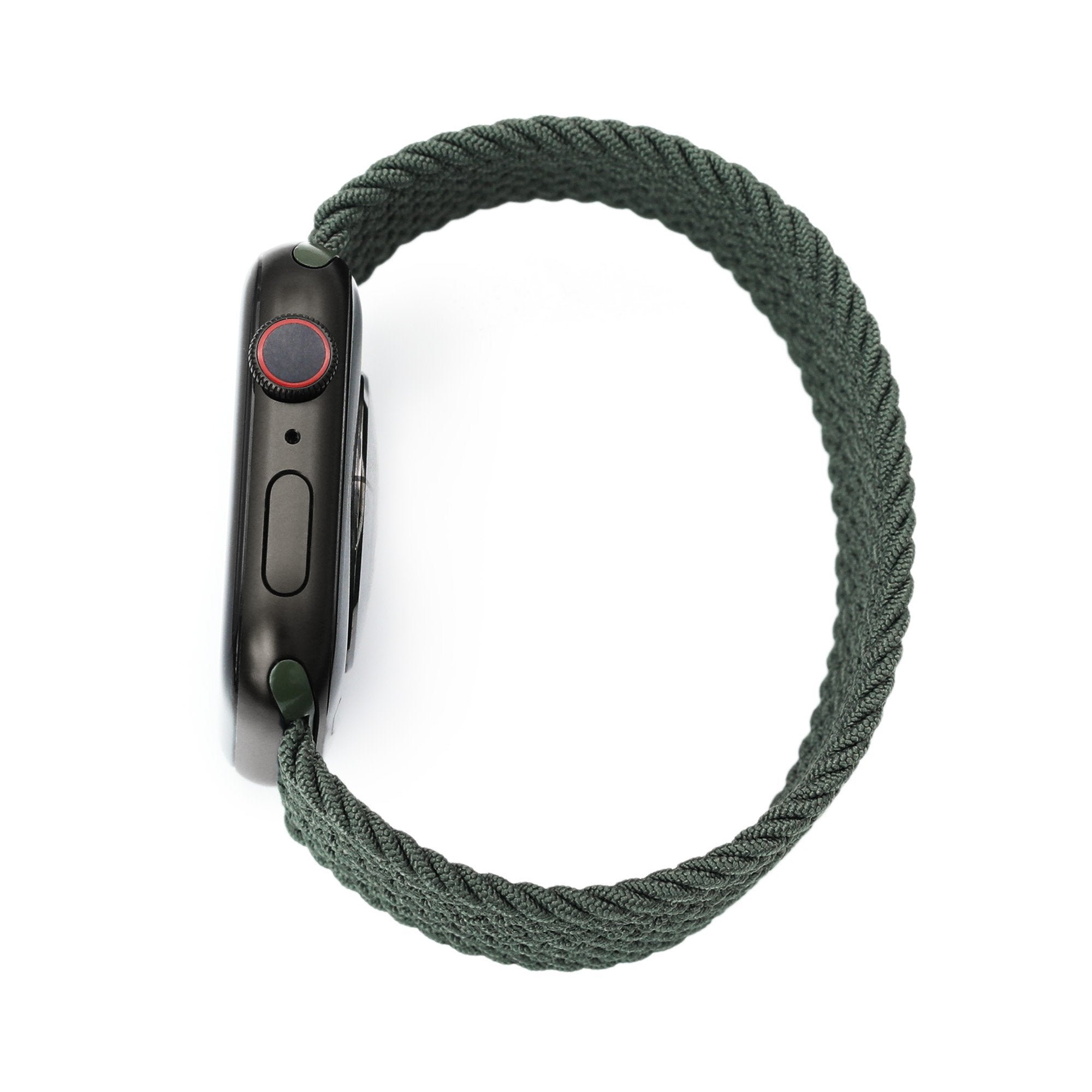 Stretchable Military Green Solo Loop Braided Apple Watch Band for 44mm / 42mm models Strapcode Watch Bands