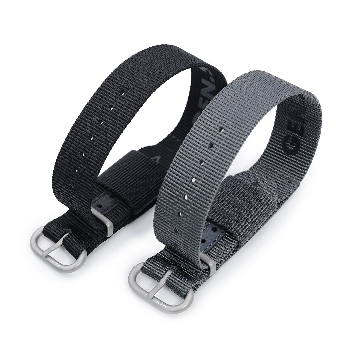 The General Service Strap set of TWO (Black &amp; Grey) by HAVESTON Straps Strapcode Watch Band