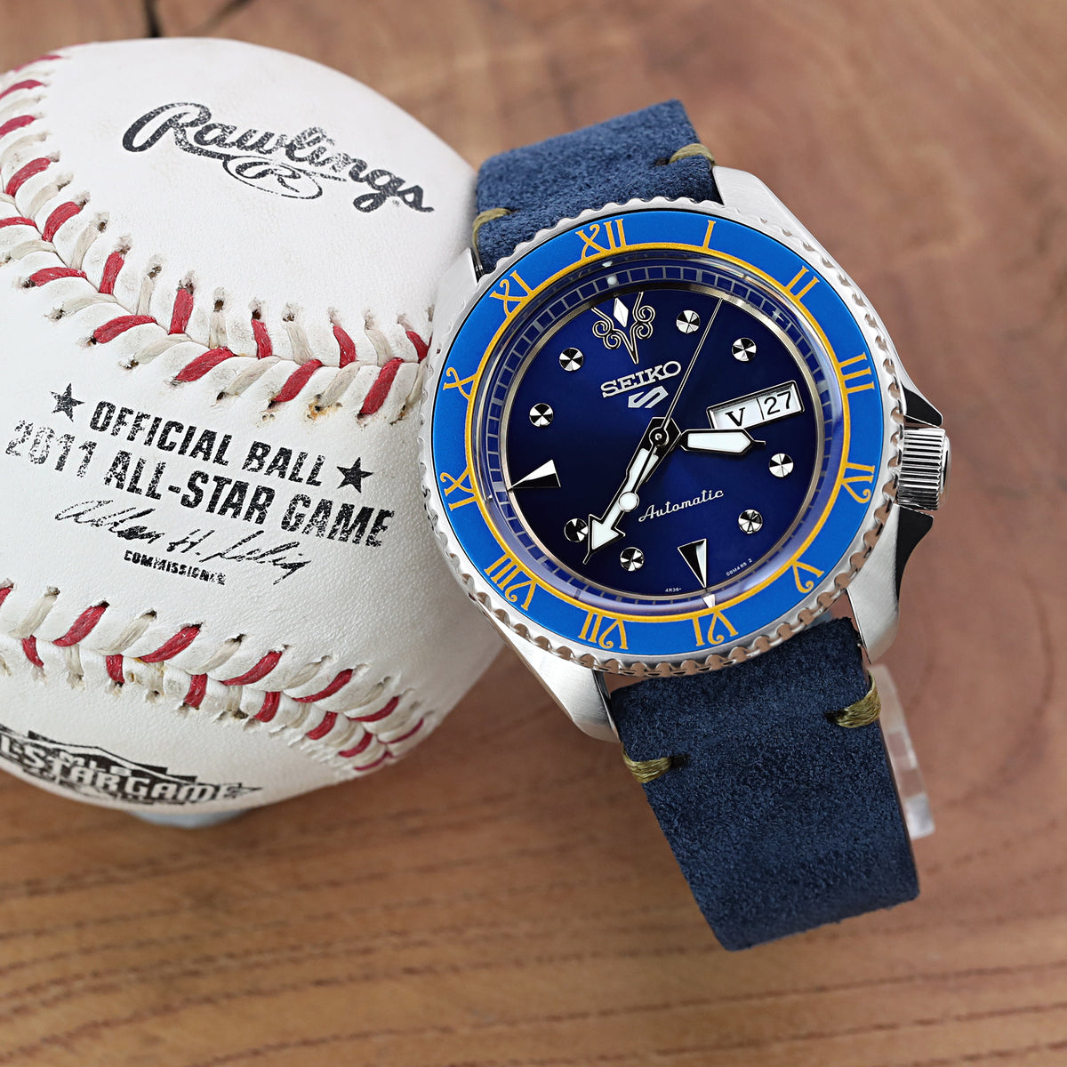 Seiko 5 Sports Street Fighter V Limited Edition SRPF17 &#39;Chun-Li&#39; Blue Jade Strapcode Watch Bands