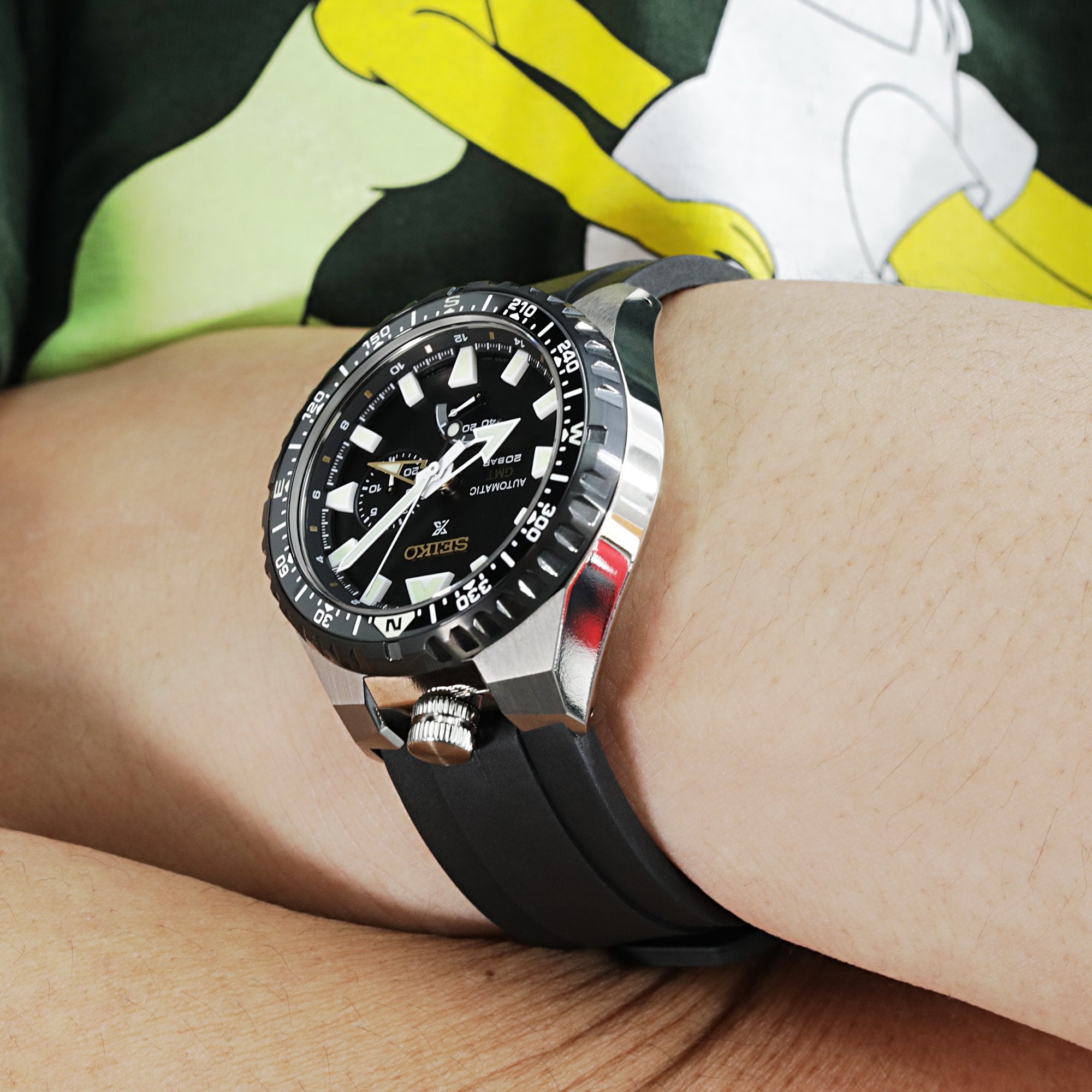 Seiko Prospex Land Master GMT Mechanical 25th Anniversary Limited Titanium Model SBEJ003 Strapcode Watch Bands