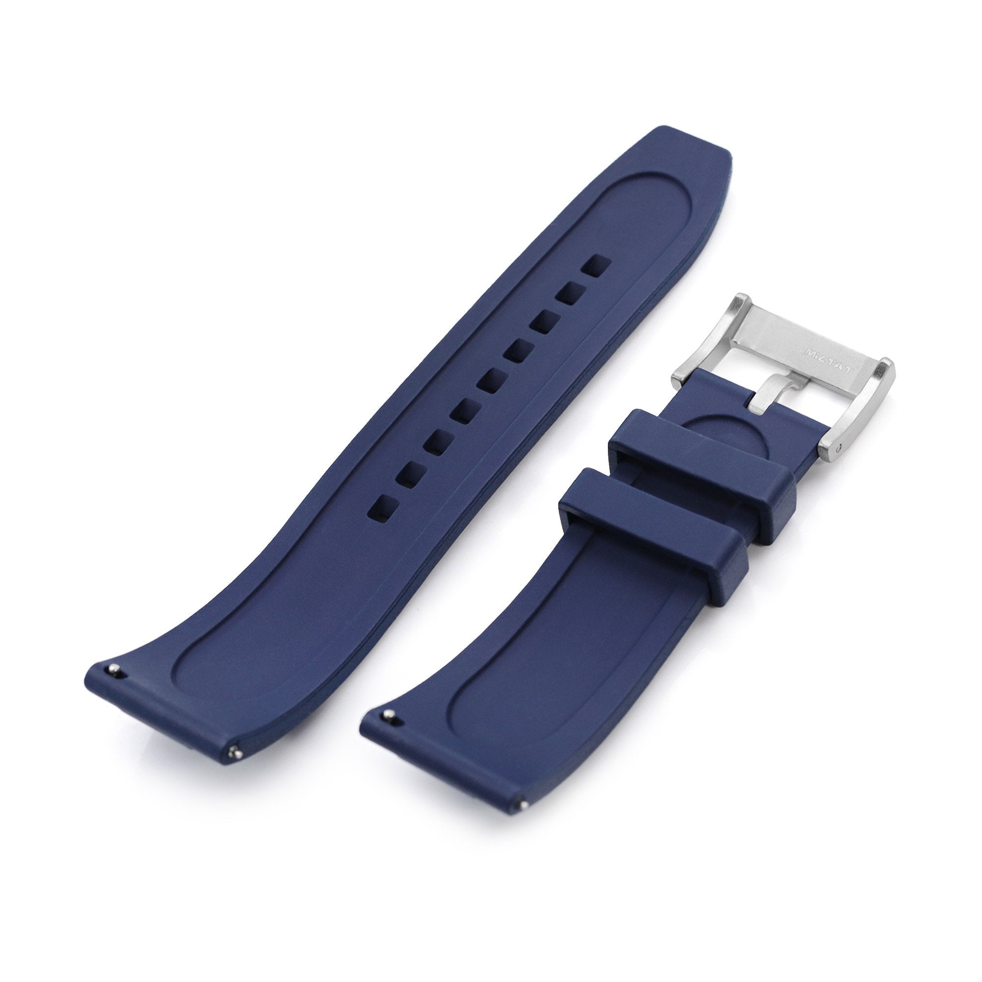 FKM08 Navy Blue FKM Quick Release rubber watch strap, 24mm Strapcode Watch Bands