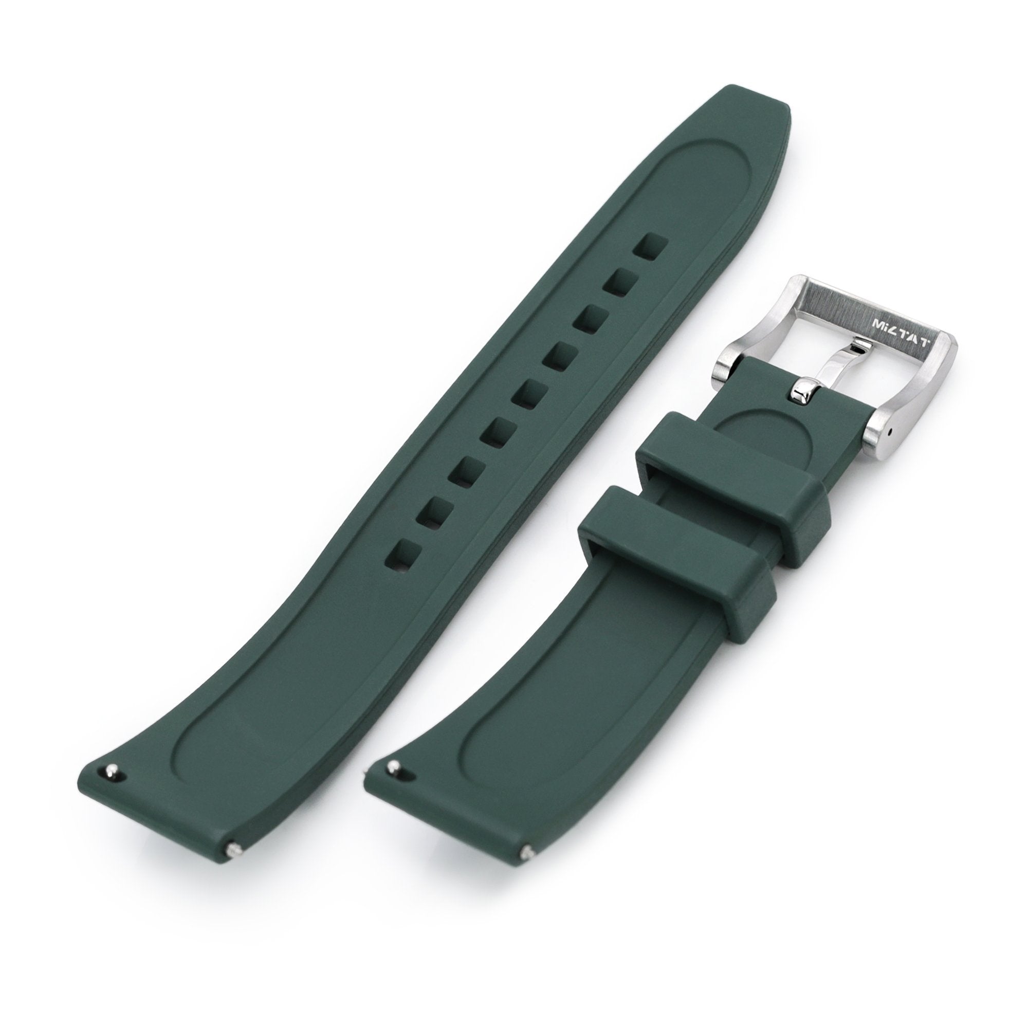 FKM08 Green FKM Quick Release rubber watch strap, 20mm Strapcode Watch Bands