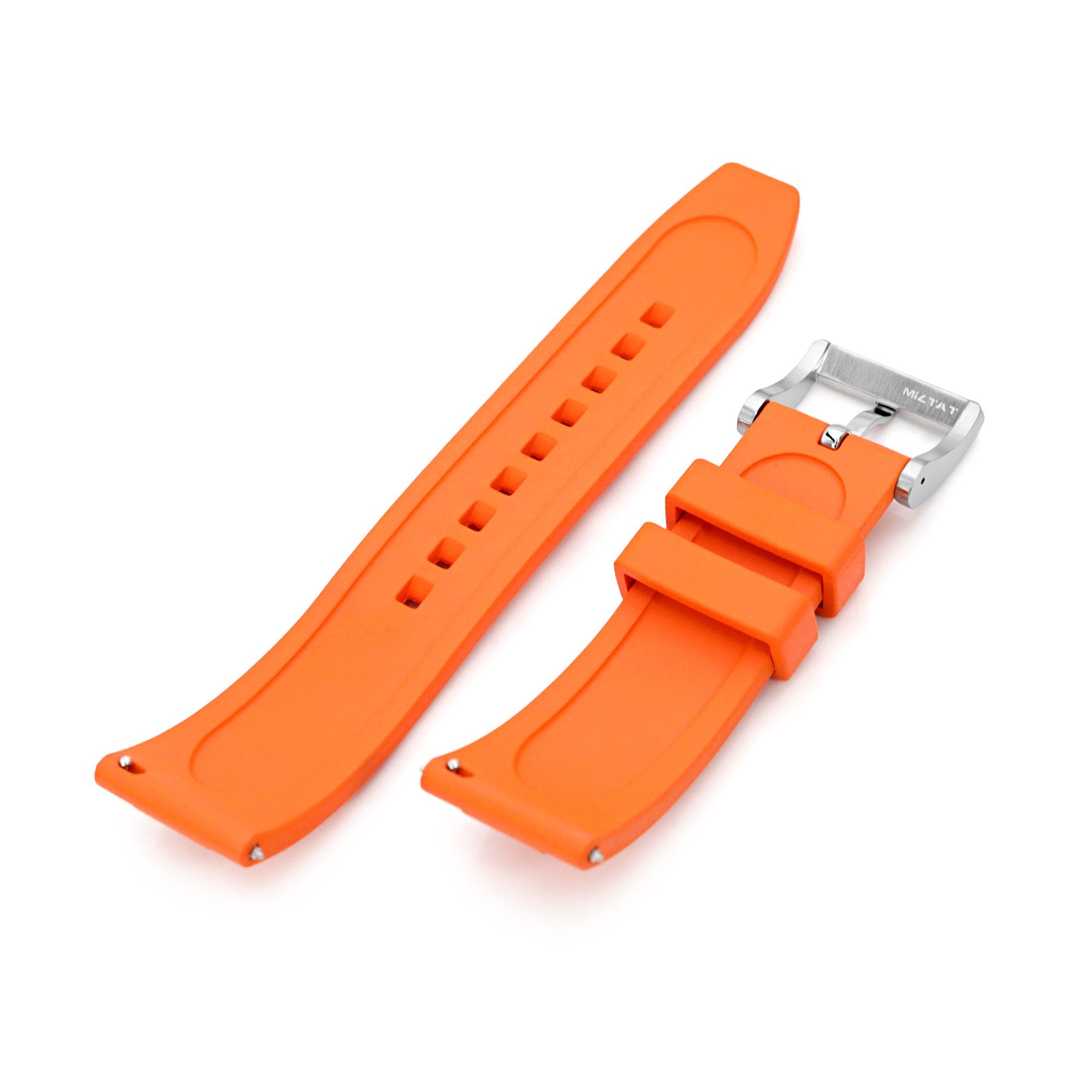 FKM08 Orange FKM Quick Release rubber watch strap, 20mm or 22mm Strapcode Watch Bands