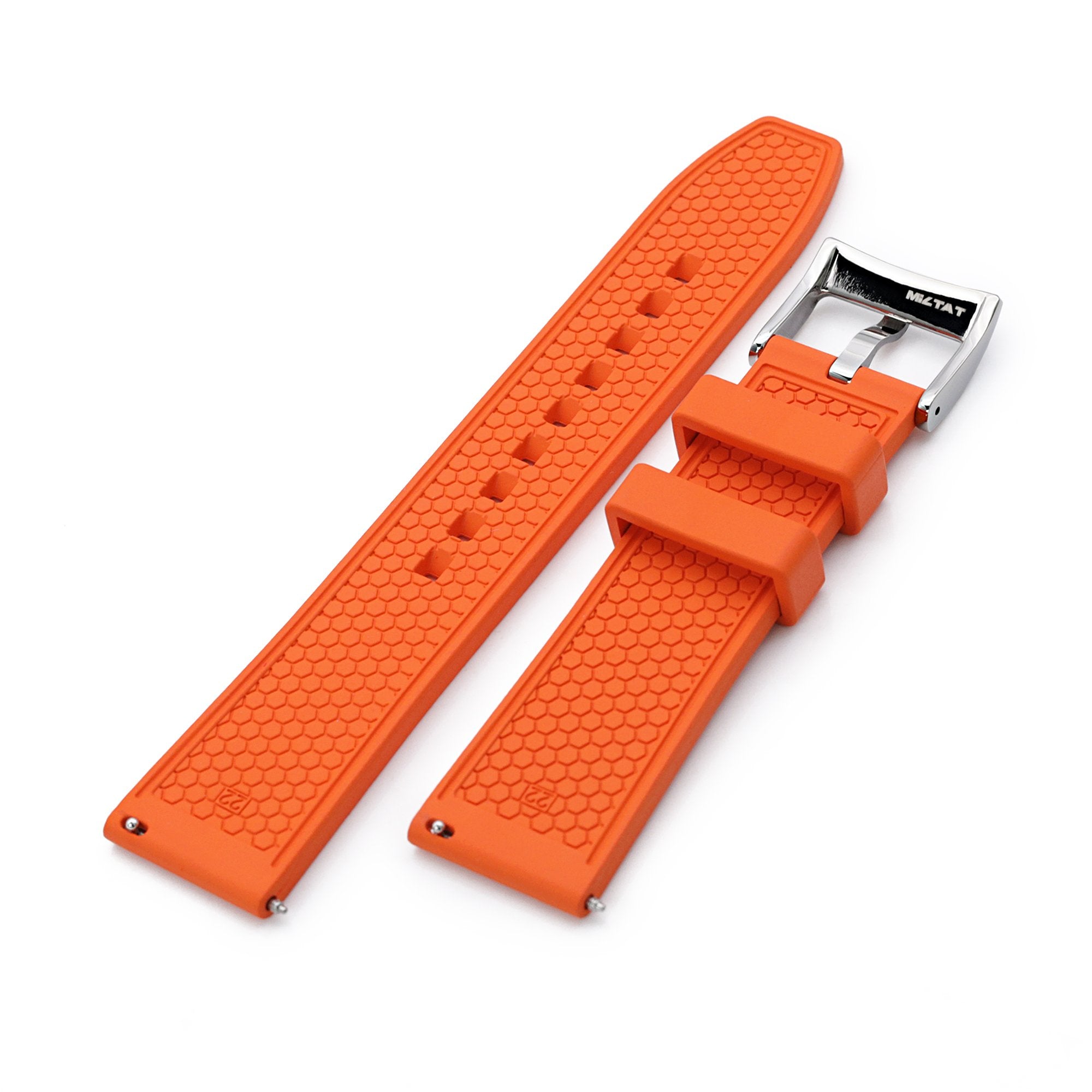 HONEY Orange FKM Quick Release Rubber Strap, 20mm or 22mm Strapcode Watch Band