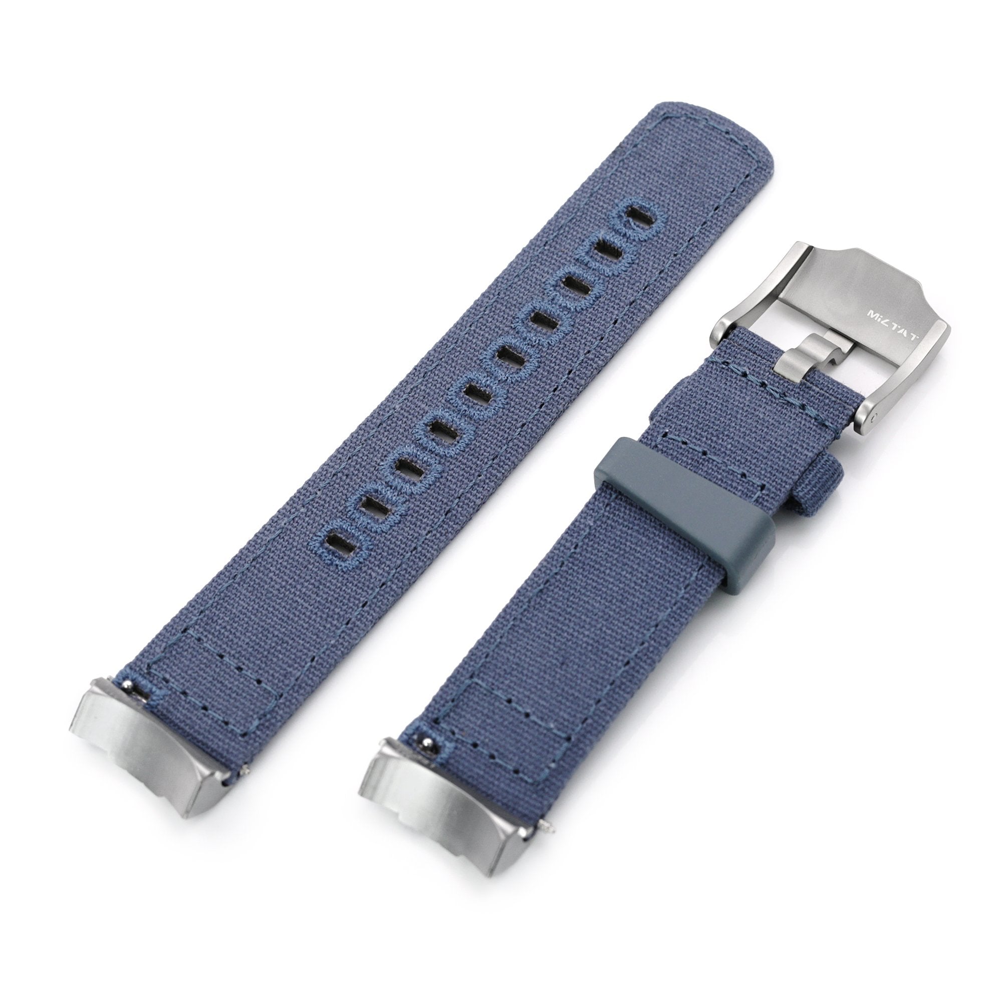 Navy Blue Quick Release Canvas + Add-on End Piece watch strap for Seiko Sumo SPB103 Strapcode Watch Bands