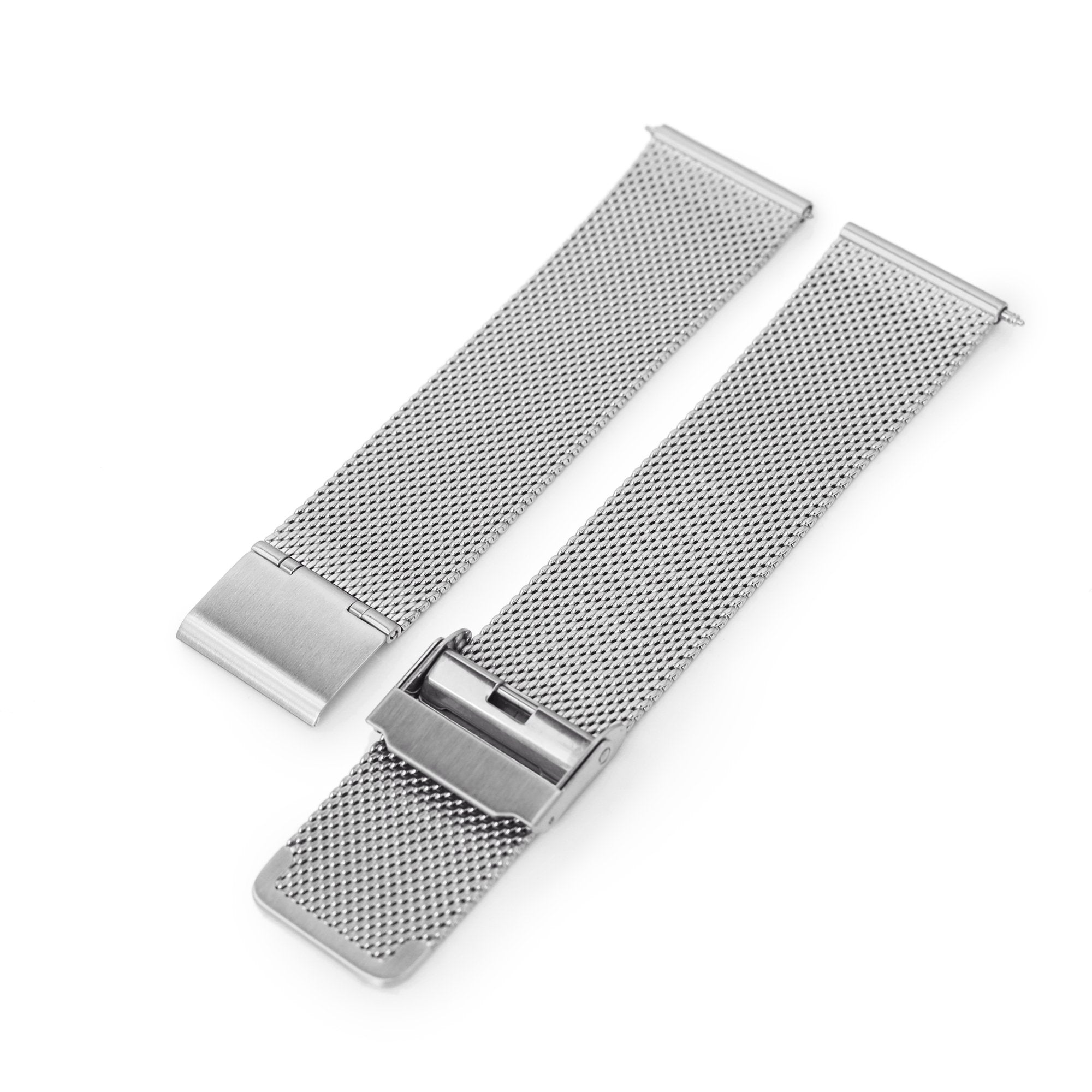 Quick Release Classic Superfine Mesh Watch Band, 18mm, 19mm, 20mm or 22mm, Brushed Strapcode Watch Bands