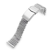 22mm Polished Tapered Winghead "SHARK" Mesh watch band, V-Clasp Strapcode Watch Bands