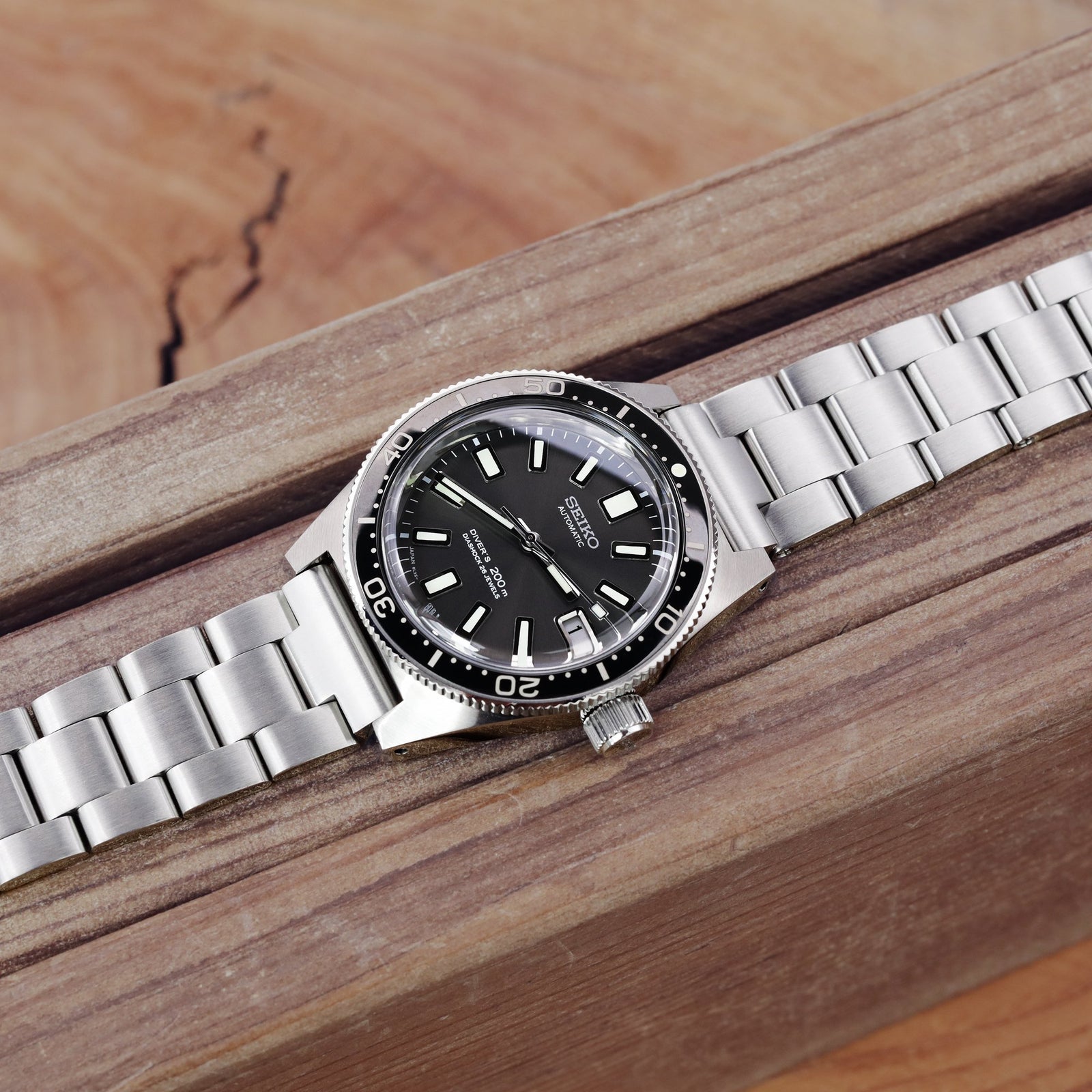 20mm Super-O Boyer 316L Stainless Steel Watch Bracelet Straight End V-Clasp Button Double Lock Brushed Strapcode Watch Bands