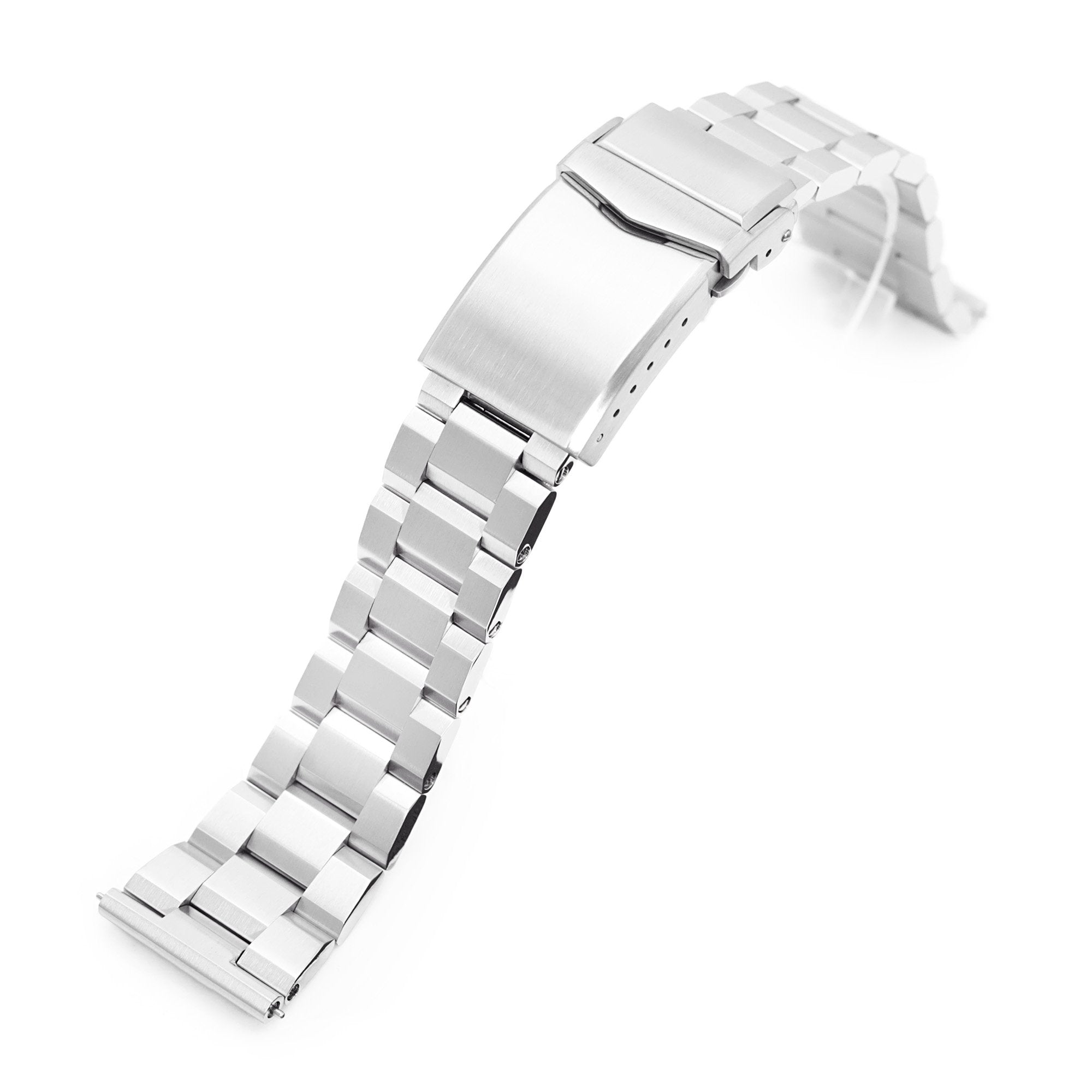 20mm Hexad III QR Watch Band Straight End Quick Release, 316L Stainless Steel Brushed V-Clasp Strapcode Watch Bands
