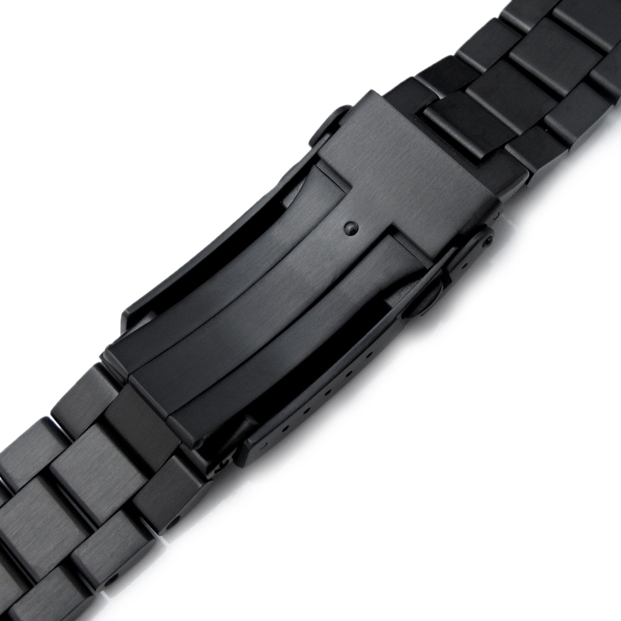 20mm Endmill 316L Stainless Steel Watch Band for Seiko Black Sumo SPB125J1, Diamond-like Carbon (DLC coating) V-Clasp Strapcode Watch Bands