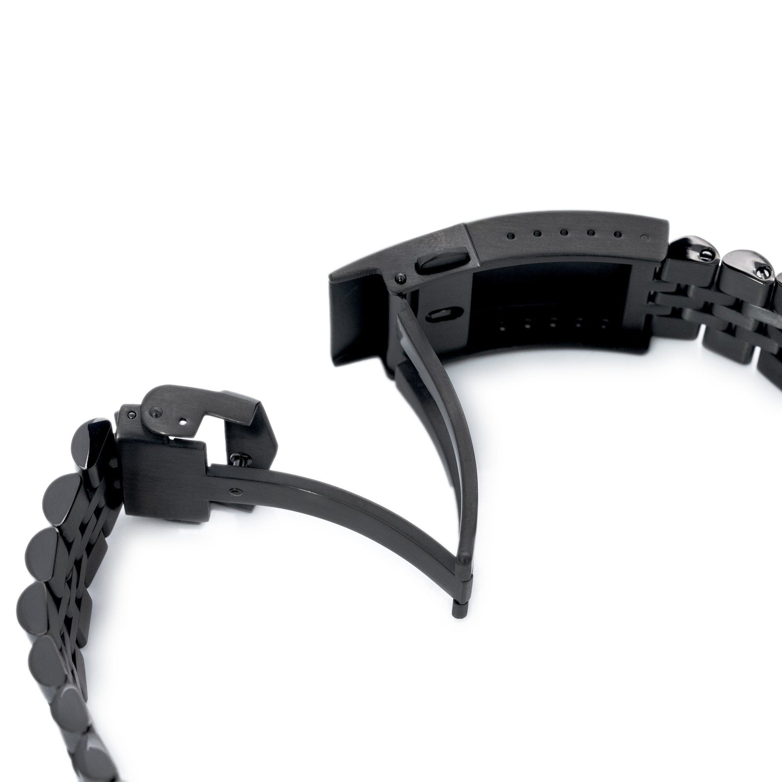 22mm Super-J Louis 316L Stainless Steel Watch Band for Seiko new Turtles SRPC49, Diamond-like Carbon (DLC coating) V-Clasp Strapcode Watch Bands