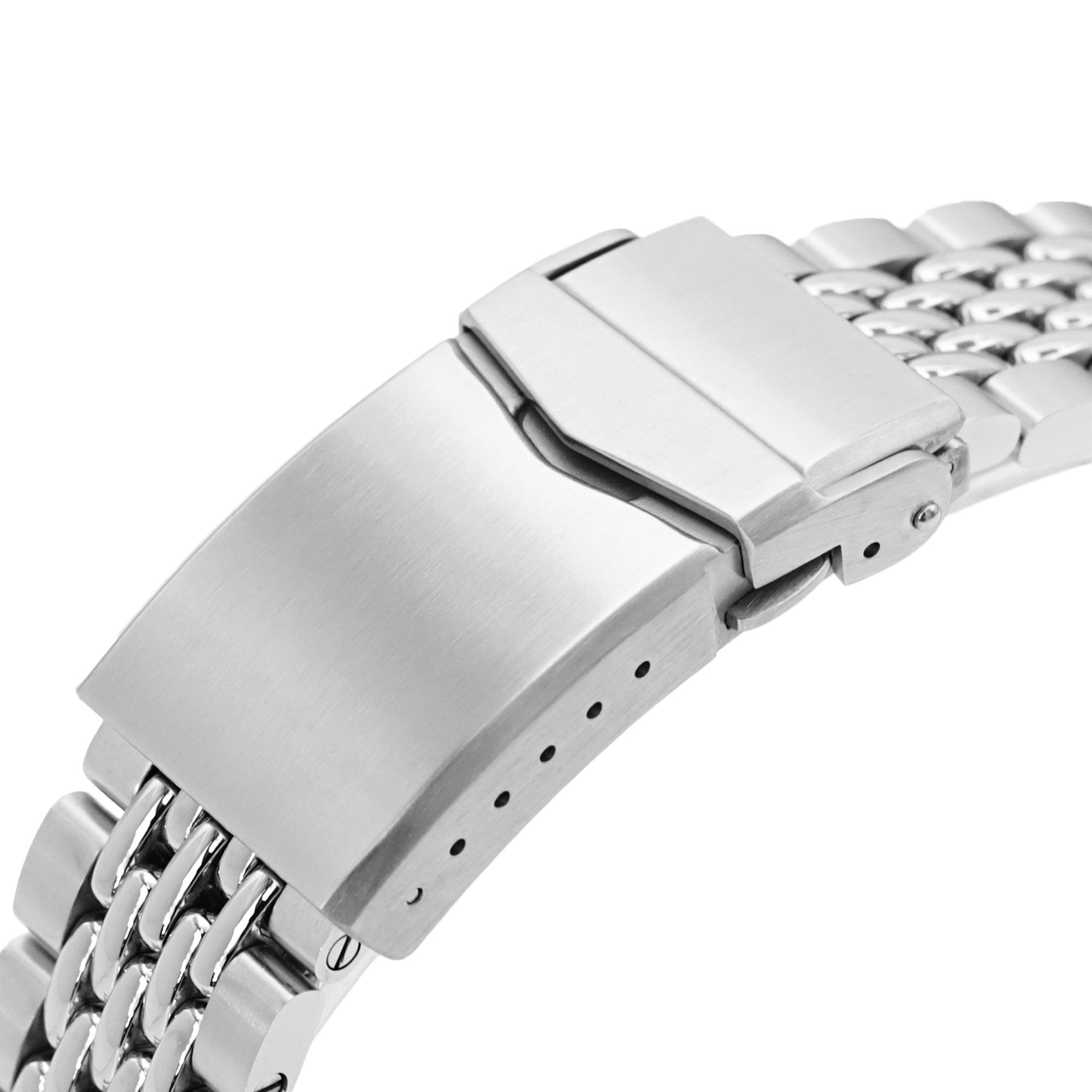 22mm Goma BOR Watch Band Straight End, 316L Stainless Steel Brushed and Polished V-ClaspStrapcode Watch Bands